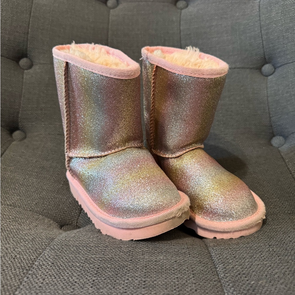 UGG Glittery Pink and Gold Boots